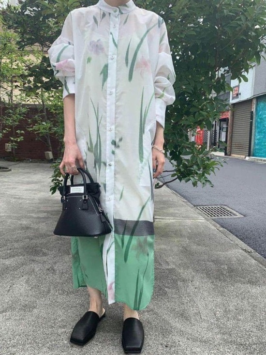 Mame Kurogouchi Dresses & Skirts - Mame Kurogouchi Sheer Floral Button Front Dress Size 2